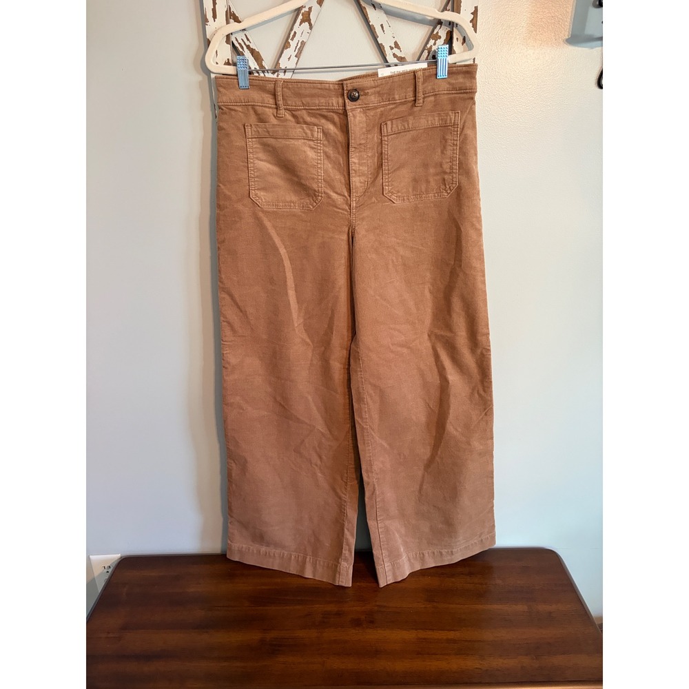 Loft The Palmer Wide Leg Corduroy Pants Brown Size 12 New